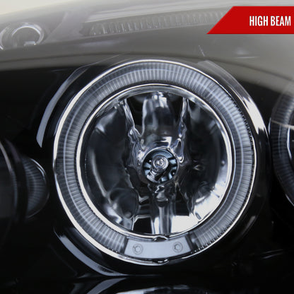 2006-2008 Volkswagen Golf Rabbit/ 2006-2010 Jetta Dual Halo Projector Headlights (Glossy Black Housing/Smoked Lens)
