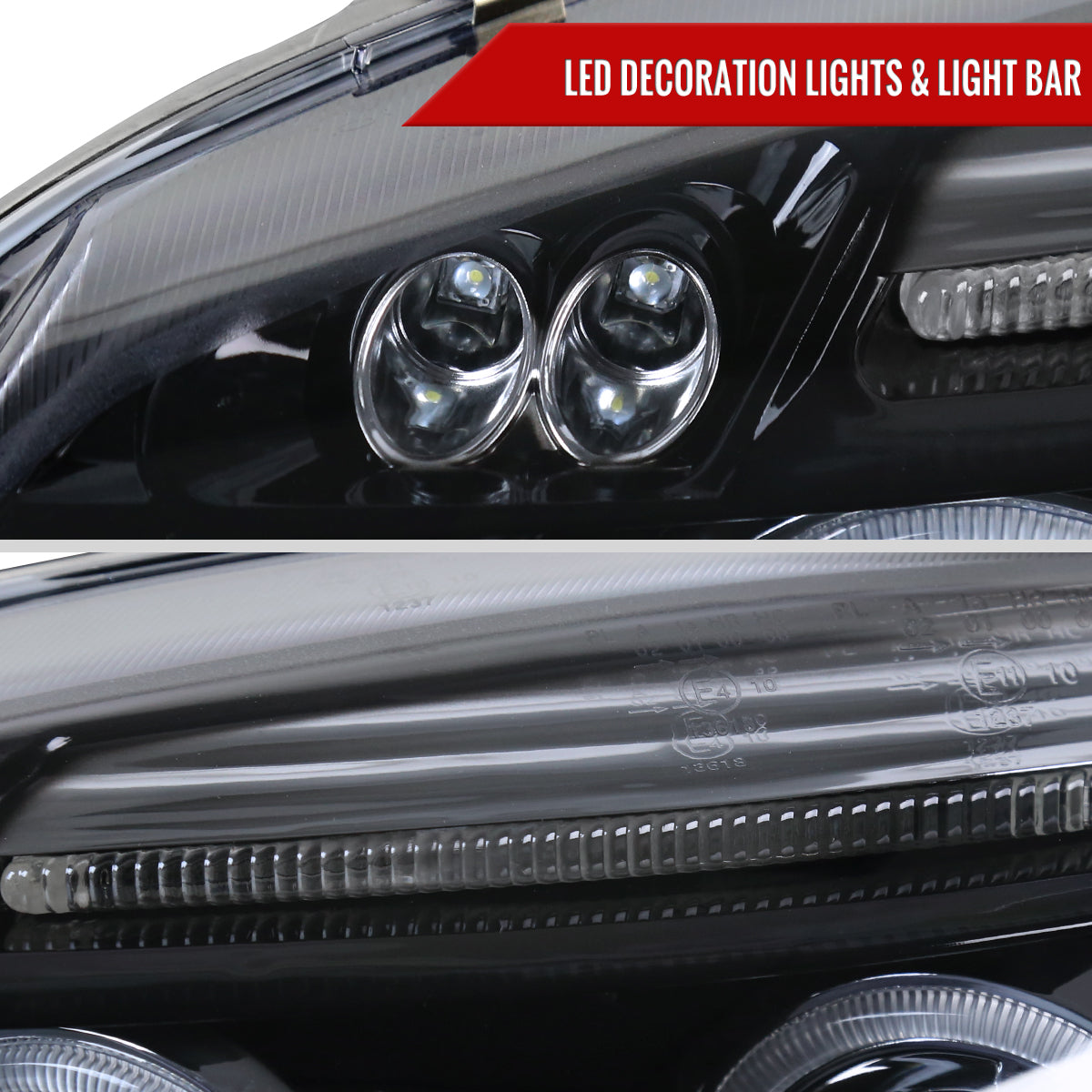 2006-2008 Volkswagen Golf Rabbit/ 2006-2010 Jetta Dual Halo Projector Headlights (Glossy Black Housing/Smoked Lens)