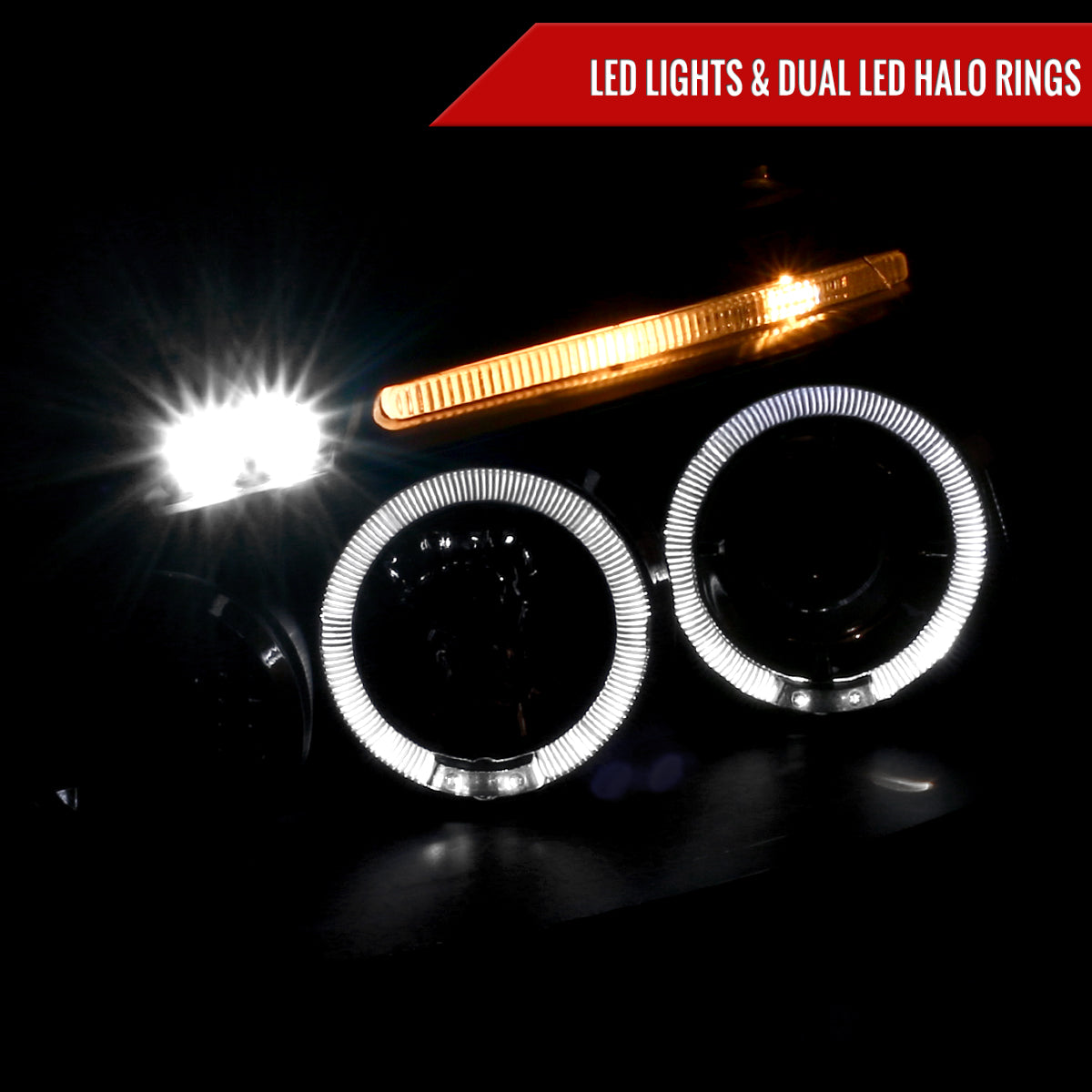 2006-2008 Volkswagen Golf Rabbit/ 2006-2010 Jetta Dual Halo Projector Headlights (Matte Black Housing/Smoked Lens)