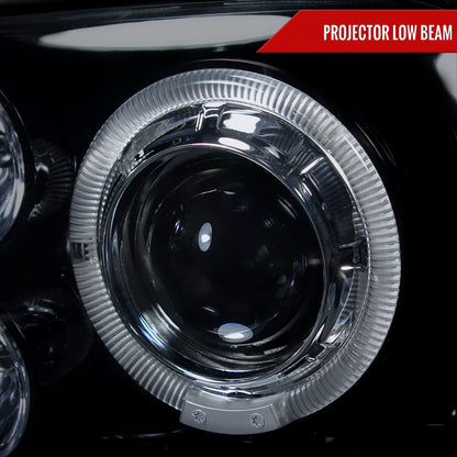 1993-1998 Volkswagen Golf Mk3/Cabrio Dual Halo Projector Headlights (Glossy Black Housing/Smoked Lens)