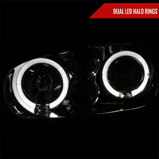 1999-2006 Volkswagen Golf Mk4 GTI/R32 Cabrio Dual Halo Projector Headlights (Chrome Housing/Clear Lens)
