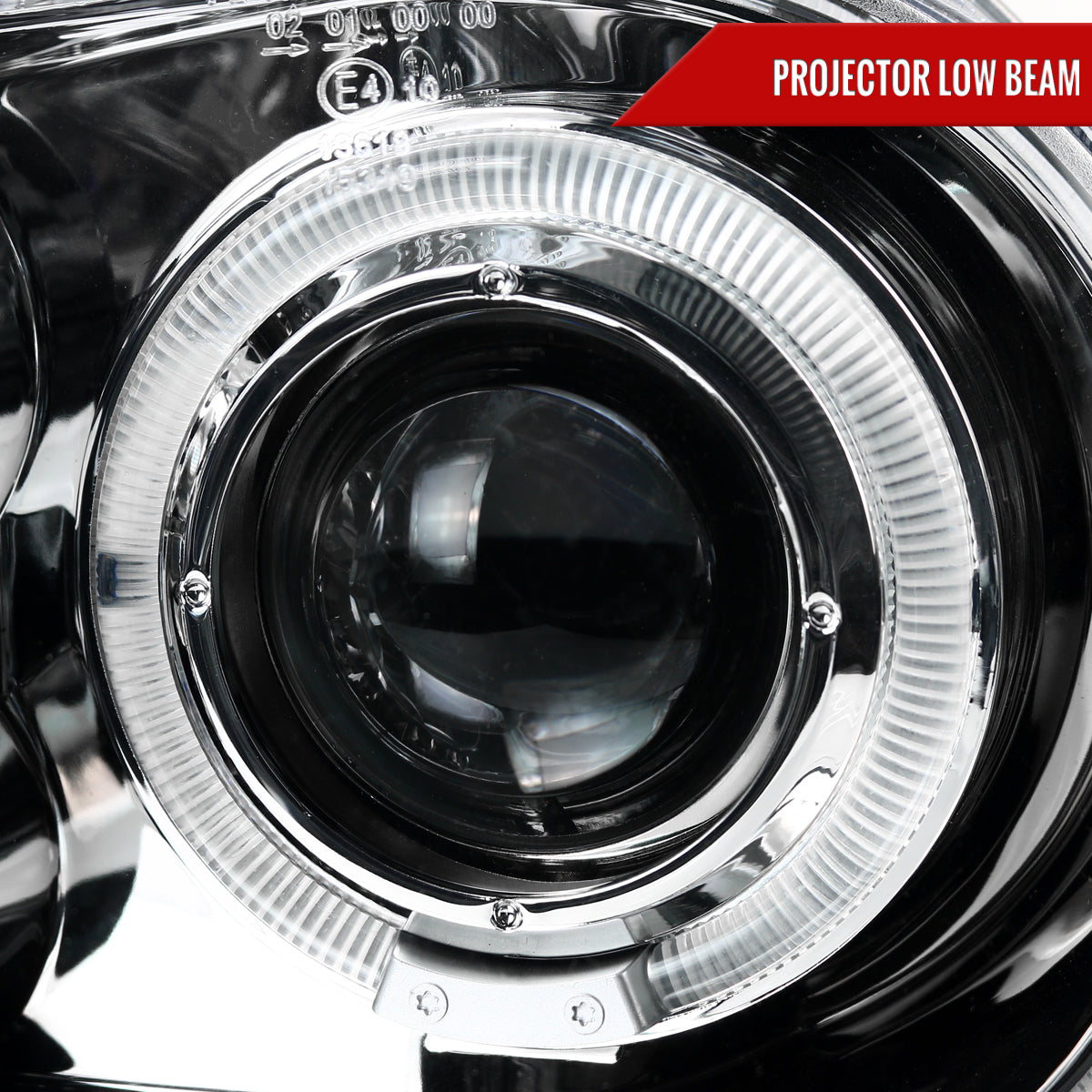 1999-2006 Volkswagen Golf Mk4 GTI/R32 Cabrio Dual Halo Projector Headlights (Chrome Housing/Clear Lens)