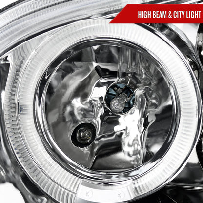 1999-2006 Volkswagen Golf Mk4 GTI/R32 Cabrio Dual Halo Projector Headlights (Chrome Housing/Clear Lens)