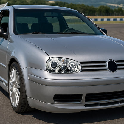 1999-2006 Volkswagen Golf Mk4 GTI/R32 Cabrio Dual Halo Projector Headlights (Chrome Housing/Clear Lens)