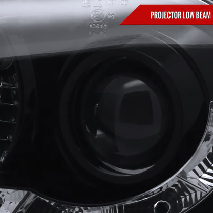 1999-2006 Volkswagen Golf Mk4 GTI/R32 Cabrio Projector Headlights w/ R8 Style LED Light Strip (Glossy Black Housing/Smoked Lens)