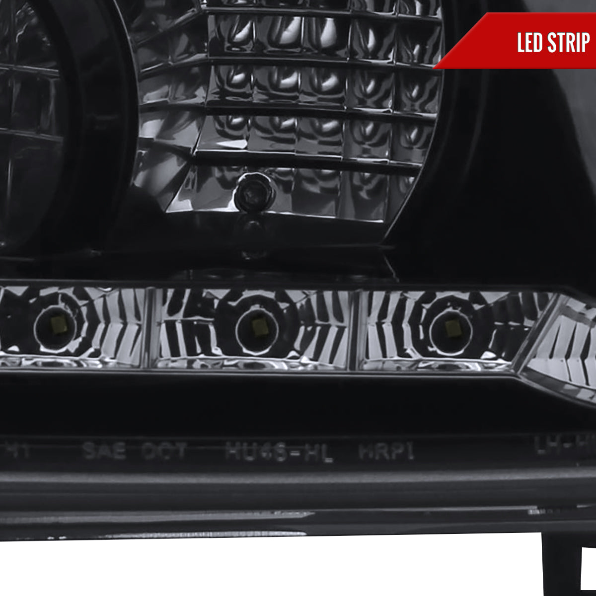 1999-2006 Volkswagen Golf Mk4 GTI/R32 Cabrio Projector Headlights w/ R8 Style LED Light Strip (Glossy Black Housing/Smoked Lens)