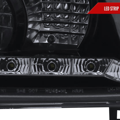 1999-2006 Volkswagen Golf Mk4 GTI/R32 Cabrio Projector Headlights w/ R8 Style LED Light Strip (Glossy Black Housing/Smoked Lens)