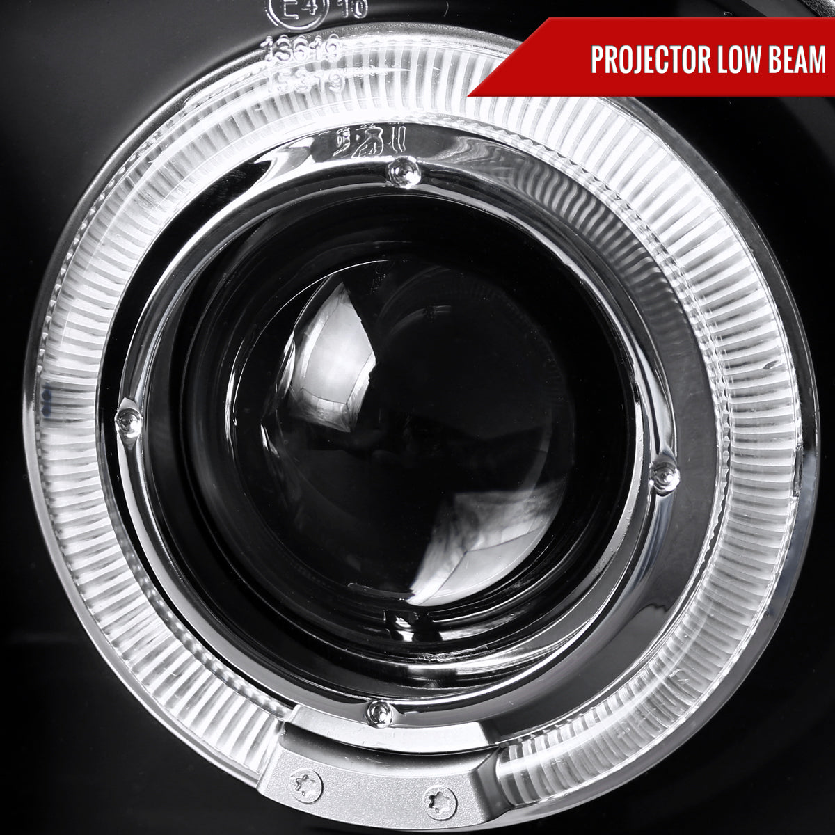 1999-2006 Volkswagen Golf Mk4 GTI/R32 Cabrio Dual Halo Projector Headlights (Matte Black Housing/Clear Lens)