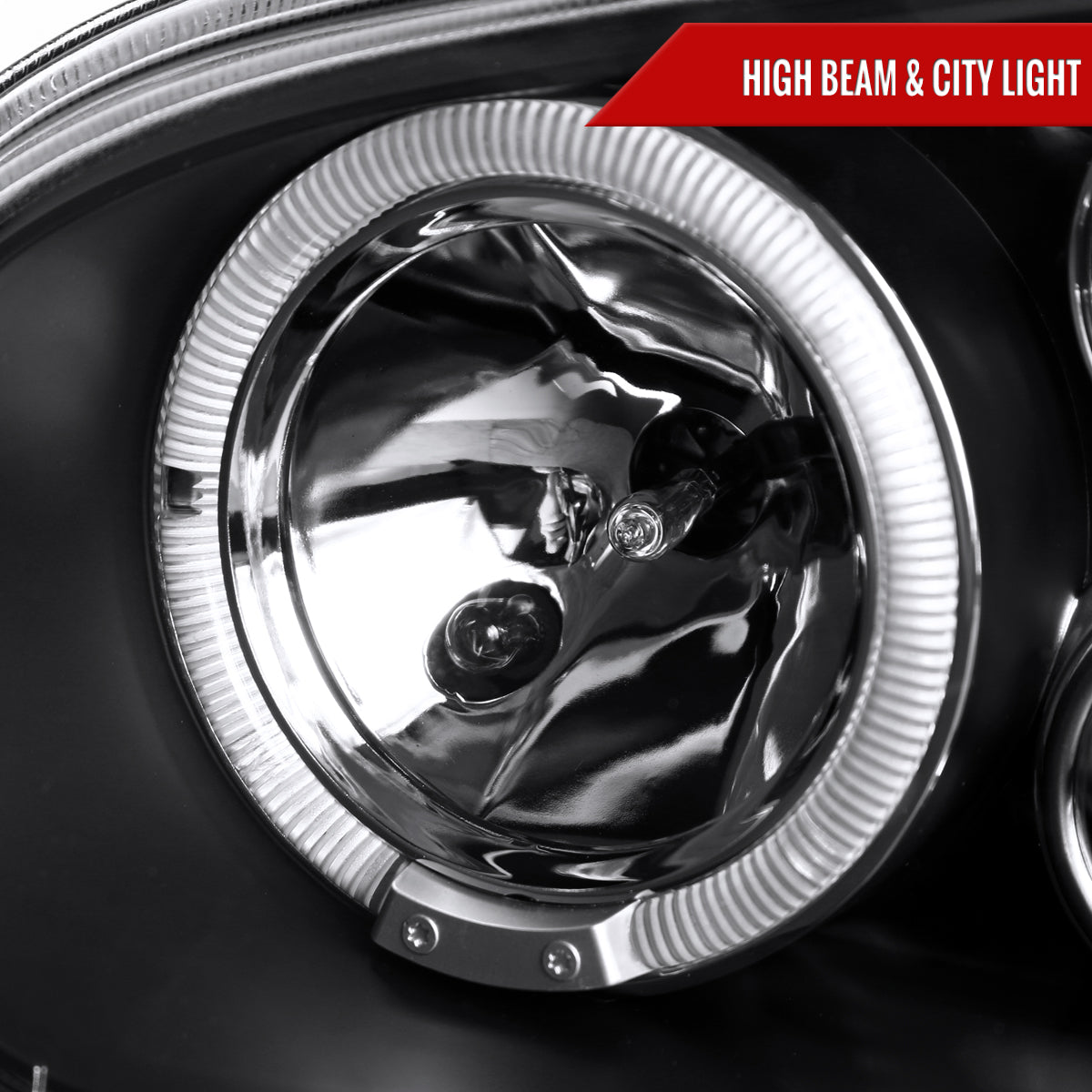 1999-2006 Volkswagen Golf Mk4 GTI/R32 Cabrio Dual Halo Projector Headlights (Matte Black Housing/Clear Lens)