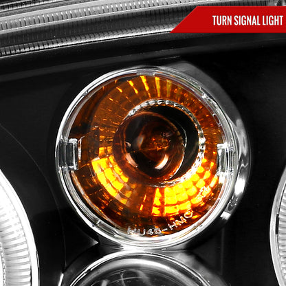 1999-2006 Volkswagen Golf Mk4 GTI/R32 Cabrio Dual Halo Projector Headlights (Matte Black Housing/Clear Lens)