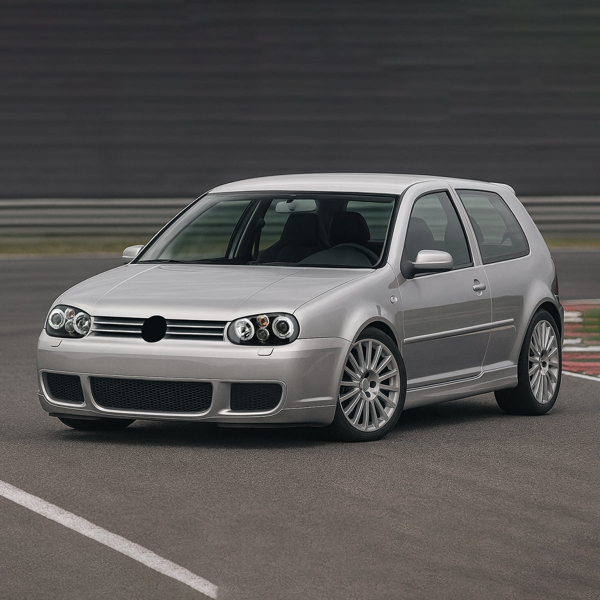 1999-2006 Volkswagen Golf Mk4 GTI/R32 Cabrio Dual Halo Projector Headlights (Matte Black Housing/Clear Lens)