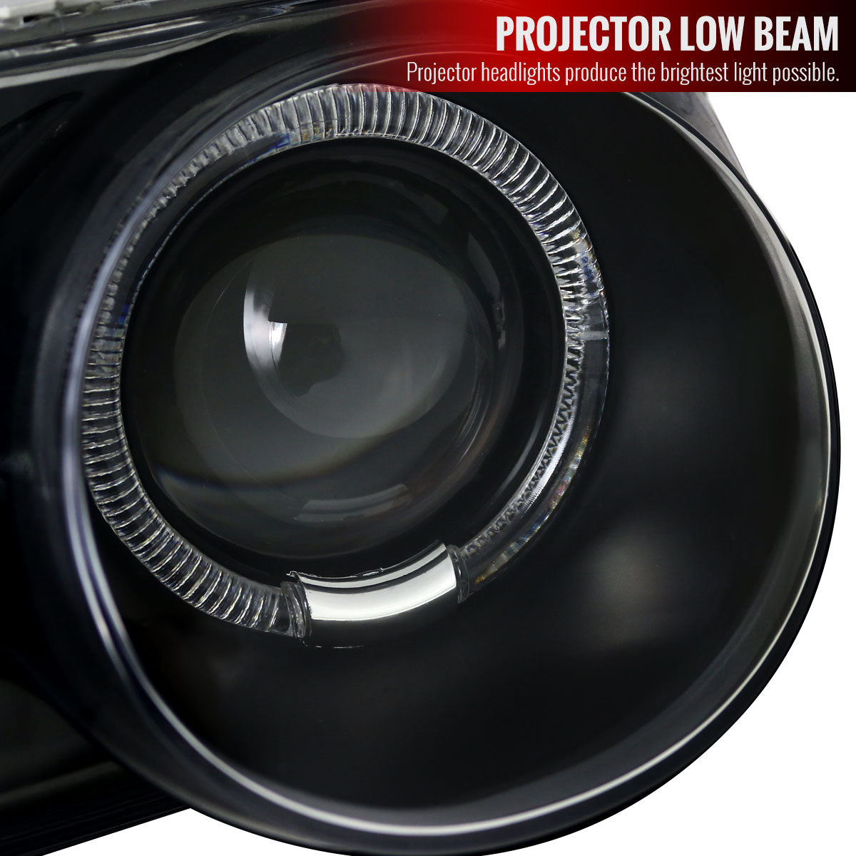 1998-2001 Acura Integra 3DR/4DR Dual Halo Projector Headlights (Matte Black Housing/Clear Lens)