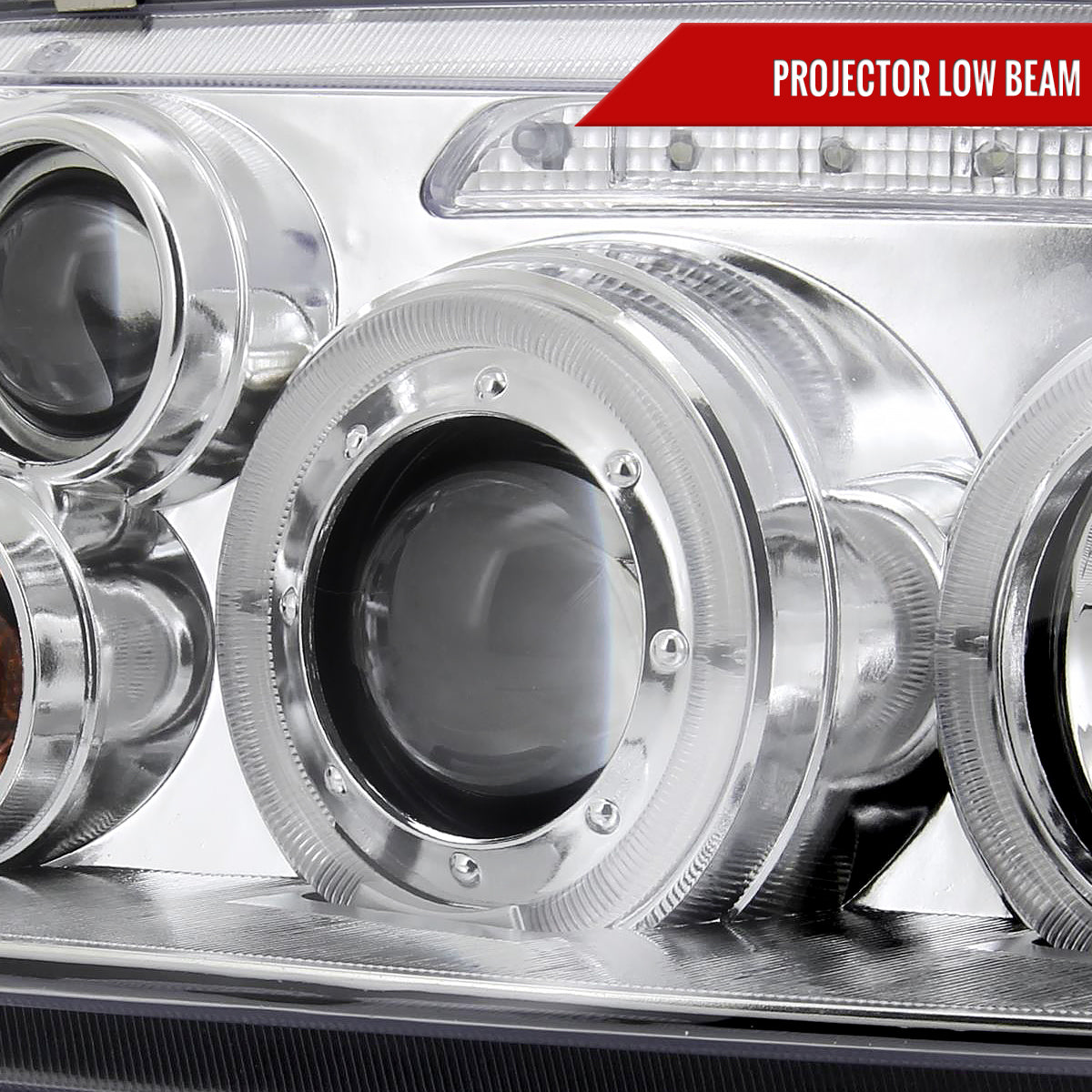 1999-2005 Volkswagen Jetta/Bora Mk4 Dual Halo Projector Headlights w/ LED Light Strip (Chrome Housing/Clear Lens)