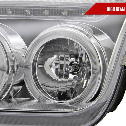 1999-2005 Volkswagen Jetta/Bora Mk4 Dual Halo Projector Headlights w/ LED Light Strip (Chrome Housing/Clear Lens)