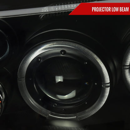 1999-2005 Volkswagen Jetta/Bora Mk4 Dual Halo Projector Headlights w/ LED Light Strip (Black Housing/Smoked Lens)