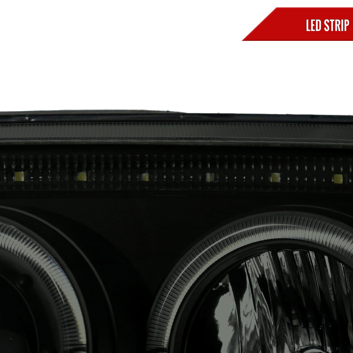 1999-2005 Volkswagen Jetta/Bora Mk4 Dual Halo Projector Headlights w/ LED Light Strip (Black Housing/Smoked Lens)