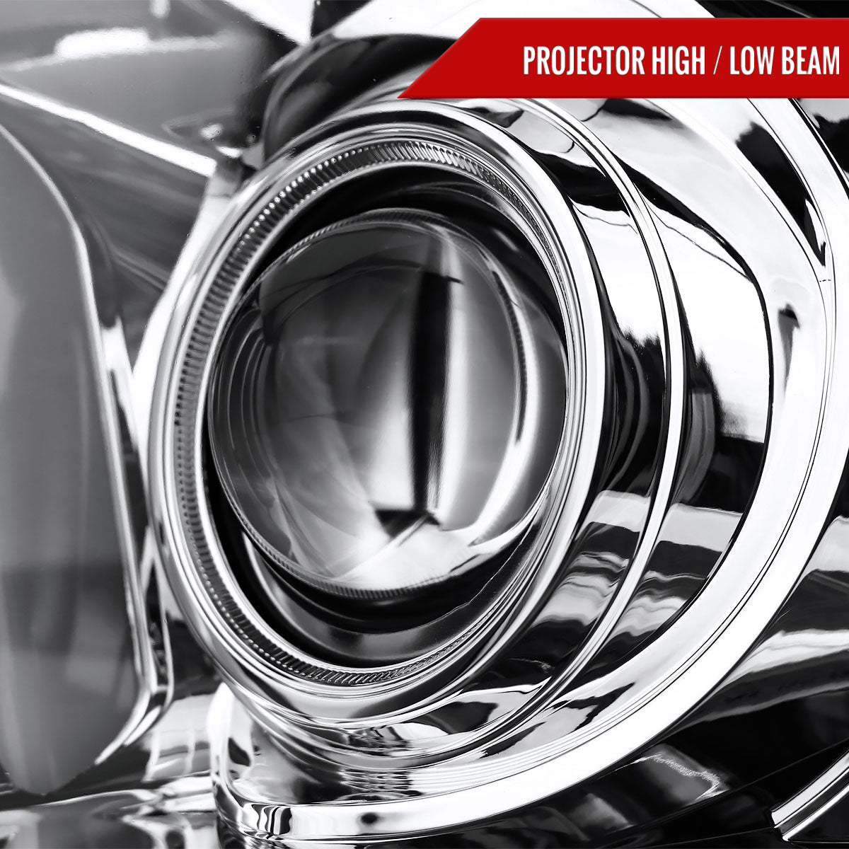 2005-2009 Ford Mustang LED Bar Projector Headlights (Chrome Housing/Clear Lens)