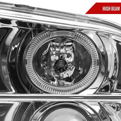2005-2009 Ford Mustang Halo Projector Headlights w/ LED Light Strip (Chrome Housing/Clear Lens)