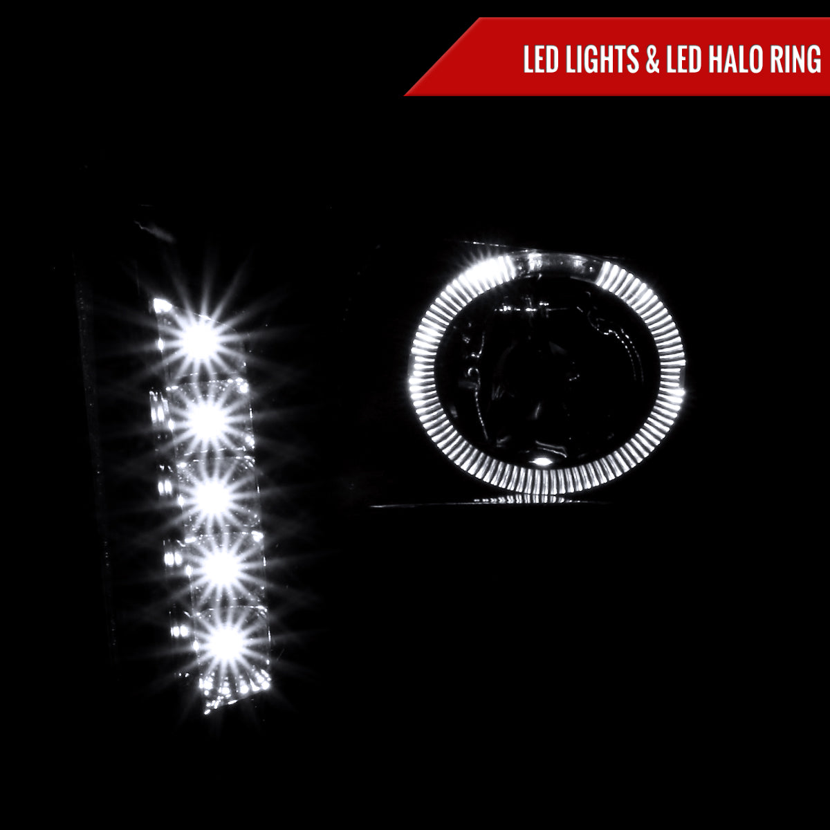 2005-2009 Ford Mustang  Halo Projector Headlights (Jet Black Housing/Clear Lens)
