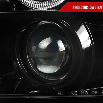 2005-2009 Ford Mustang  Halo Projector Headlights (Jet Black Housing/Clear Lens)
