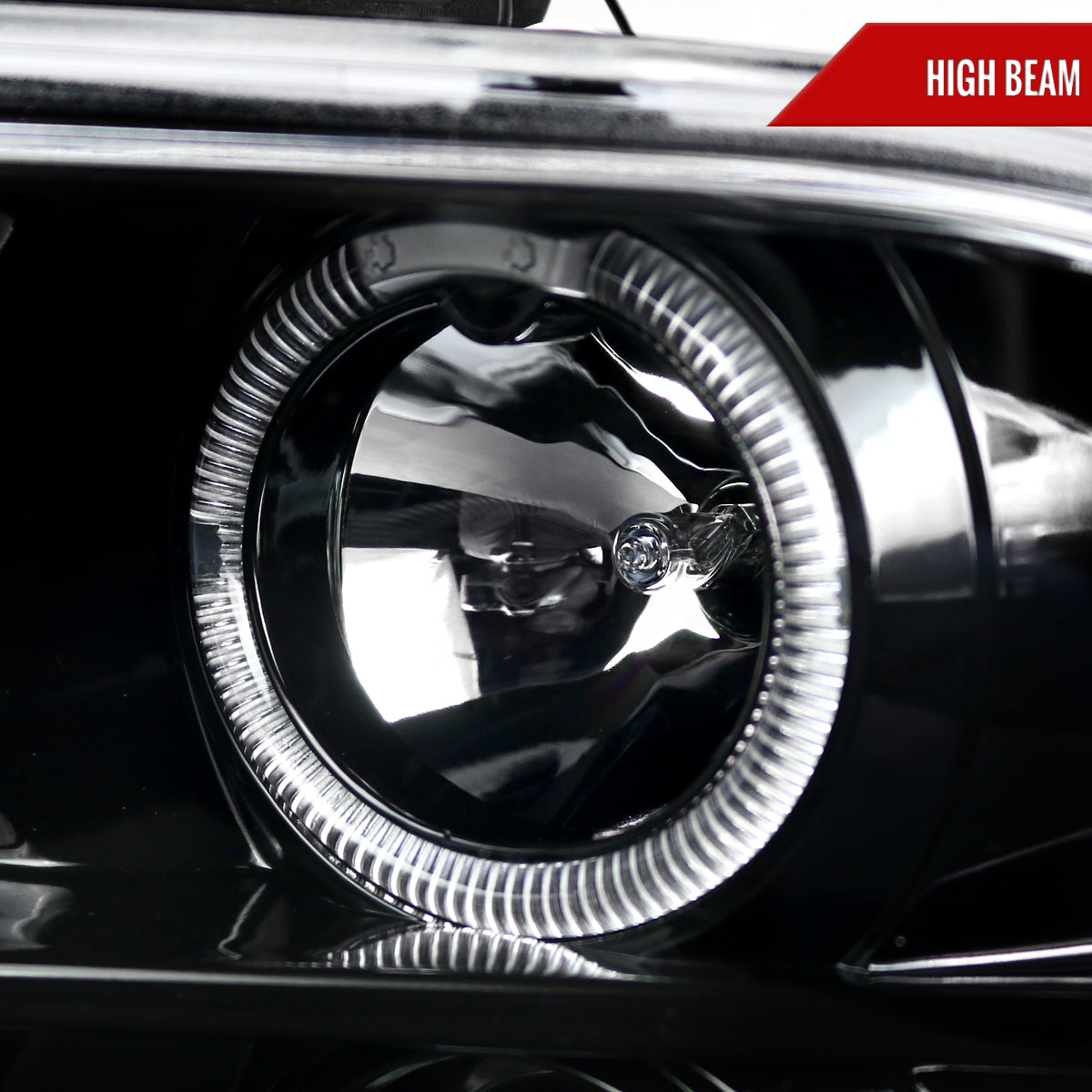 2005-2009 Ford Mustang  Halo Projector Headlights (Jet Black Housing/Clear Lens)