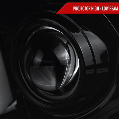 2005-2009 Ford Mustang LED Bar Projector Headlights (Chrome Housing/Smoked Lens)
