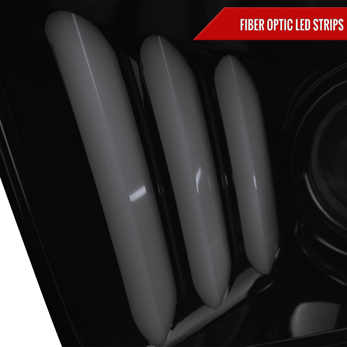 2005-2009 Ford Mustang LED Bar Projector Headlights (Chrome Housing/Smoked Lens)