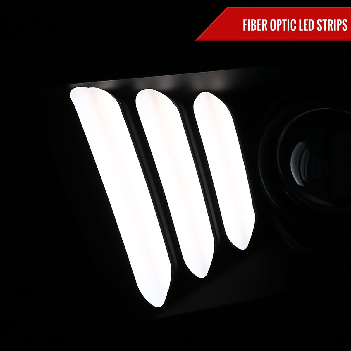 2005-2009 Ford Mustang LED Bar Projector Headlights (Matte Black Housing/Clear Lens)