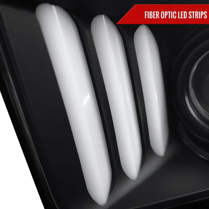 2005-2009 Ford Mustang LED Bar Projector Headlights (Matte Black Housing/Clear Lens)