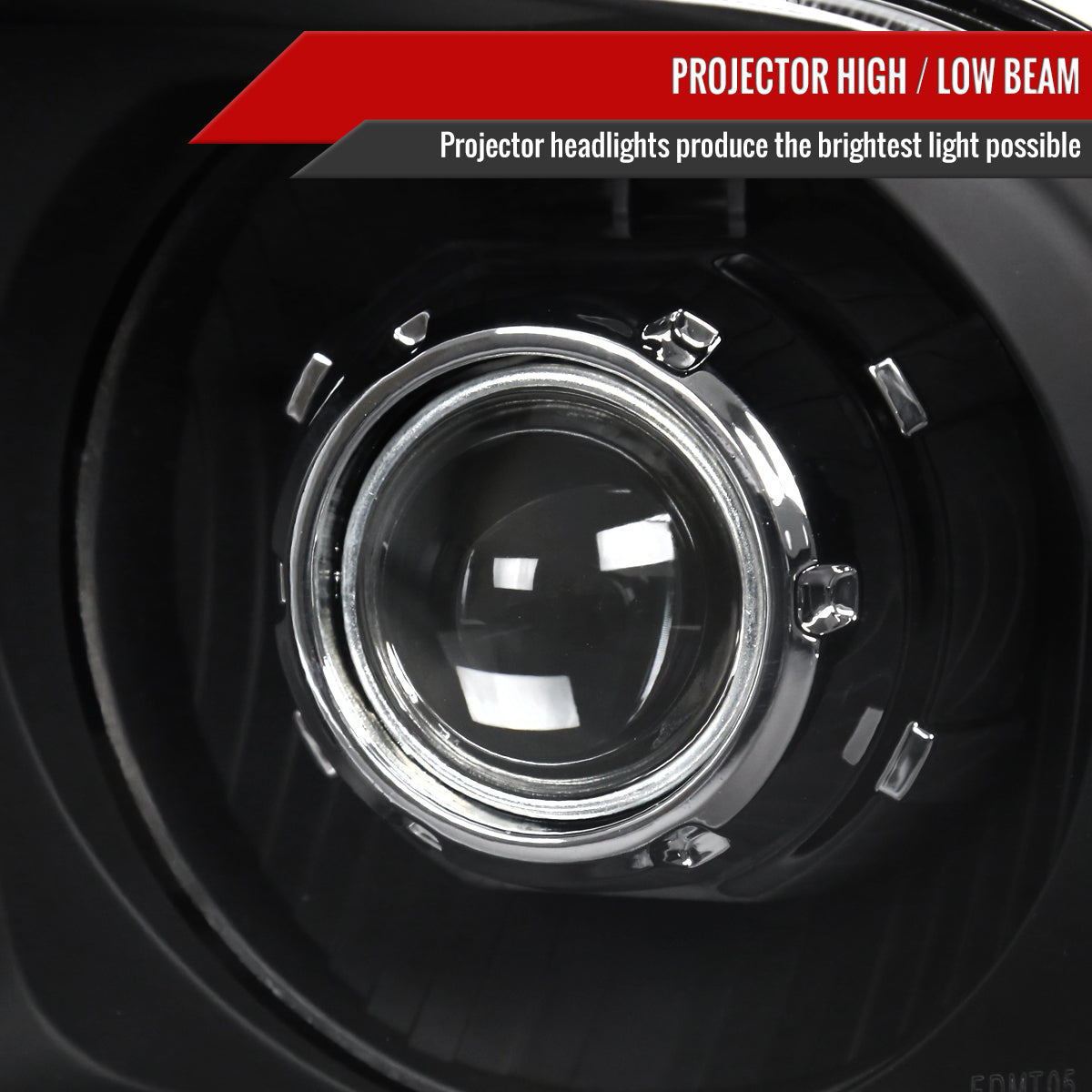 2005-2009 Ford Mustang H1 Projector Headlights (Matte Black Housing/Clear Lens)