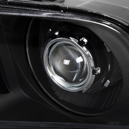 2005-2009 Ford Mustang H1 Projector Headlights (Matte Black Housing/Clear Lens)