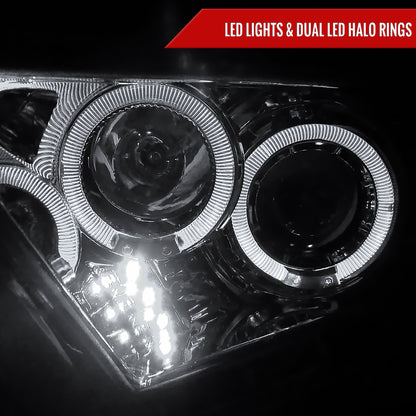 2010-2014 Ford Mustang Dual Halo Projector Headlights (Chrome Housing/Clear Lens)