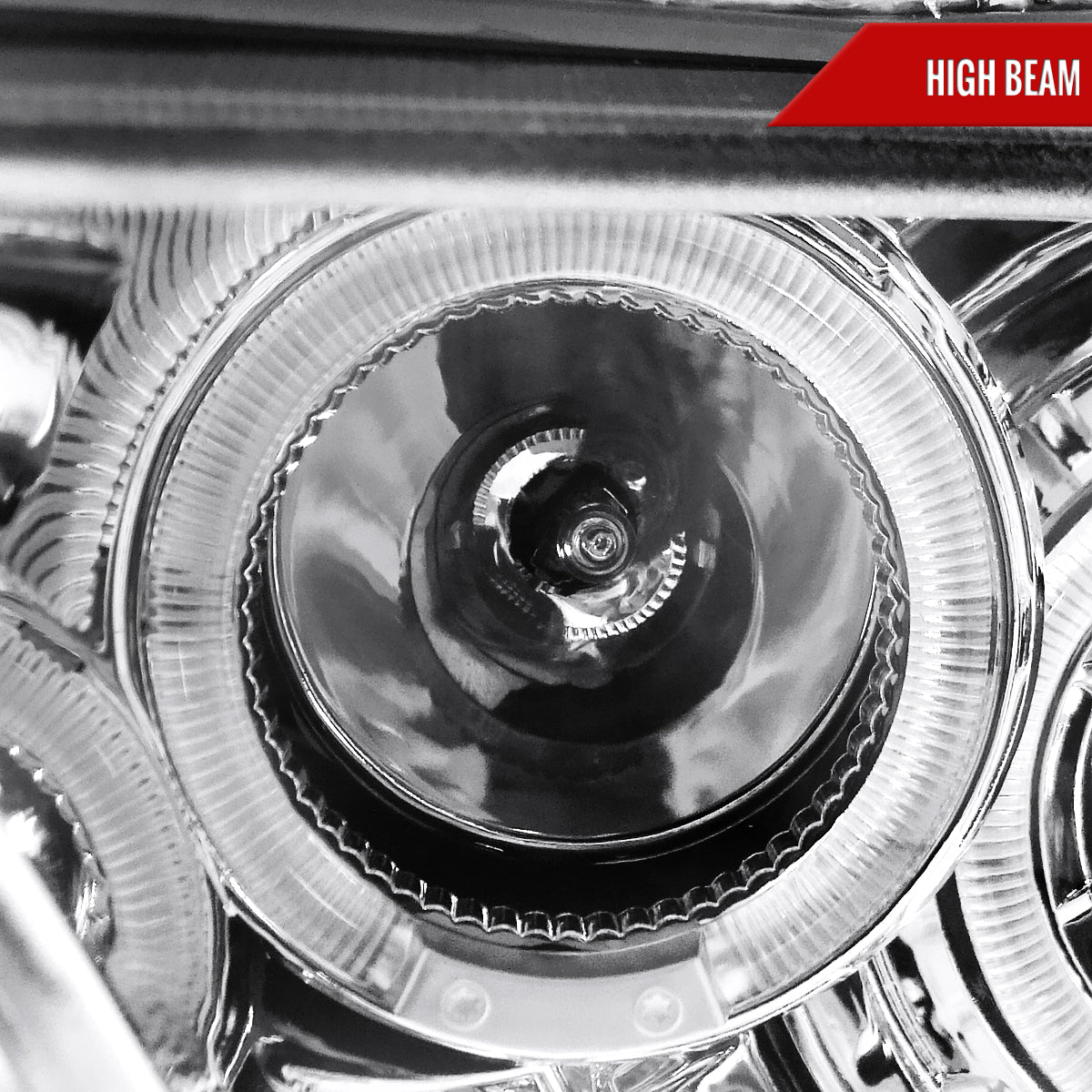 2010-2014 Ford Mustang Dual Halo Projector Headlights (Chrome Housing/Clear Lens)