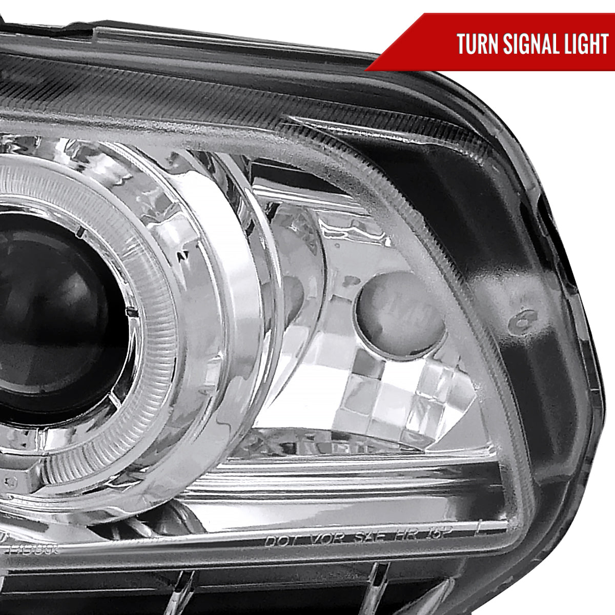 2010-2014 Ford Mustang Dual Halo Projector Headlights (Chrome Housing/Clear Lens)
