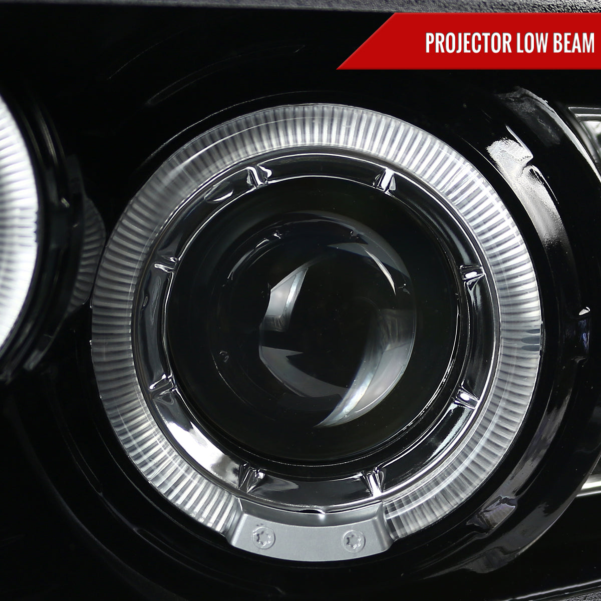 2010-2014 Ford Mustang Dual Halo Projector Headlights (Jet Black Housing/Clear Lens)