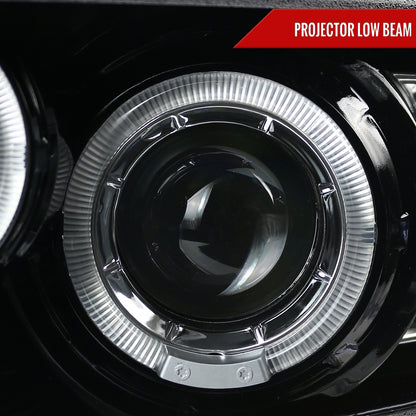 2010-2014 Ford Mustang Dual Halo Projector Headlights (Jet Black Housing/Clear Lens)