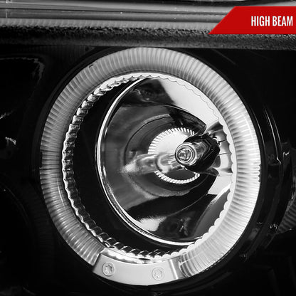 2010-2014 Ford Mustang Dual Halo Projector Headlights (Jet Black Housing/Clear Lens)