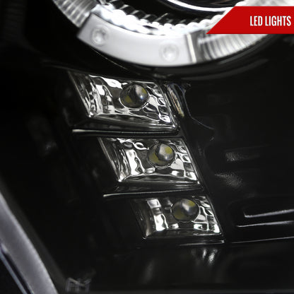 2010-2014 Ford Mustang Dual Halo Projector Headlights (Jet Black Housing/Clear Lens)