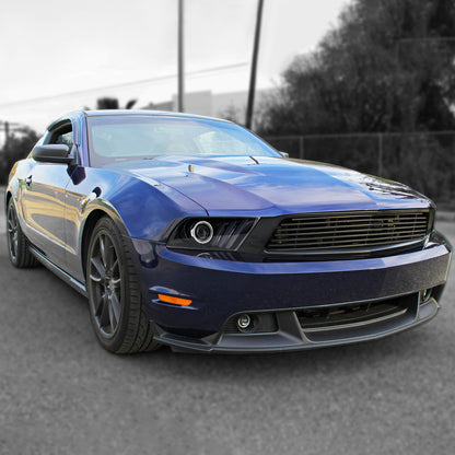 2010-2014 Ford Mustang LED Bar Projector Headlights w/ Sequential Turn Signals (Jet Black Housing/Clear Lens)