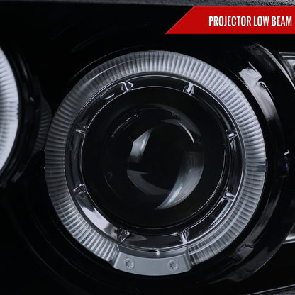 2010-2014 Ford Mustang Dual Halo Projector Headlights (Glossy Black Housing/Smoked Lens)
