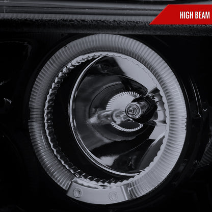 2010-2014 Ford Mustang Dual Halo Projector Headlights (Glossy Black Housing/Smoked Lens)
