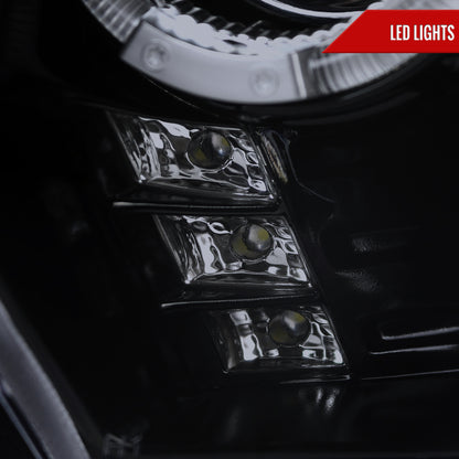 2010-2014 Ford Mustang Dual Halo Projector Headlights (Glossy Black Housing/Smoked Lens)