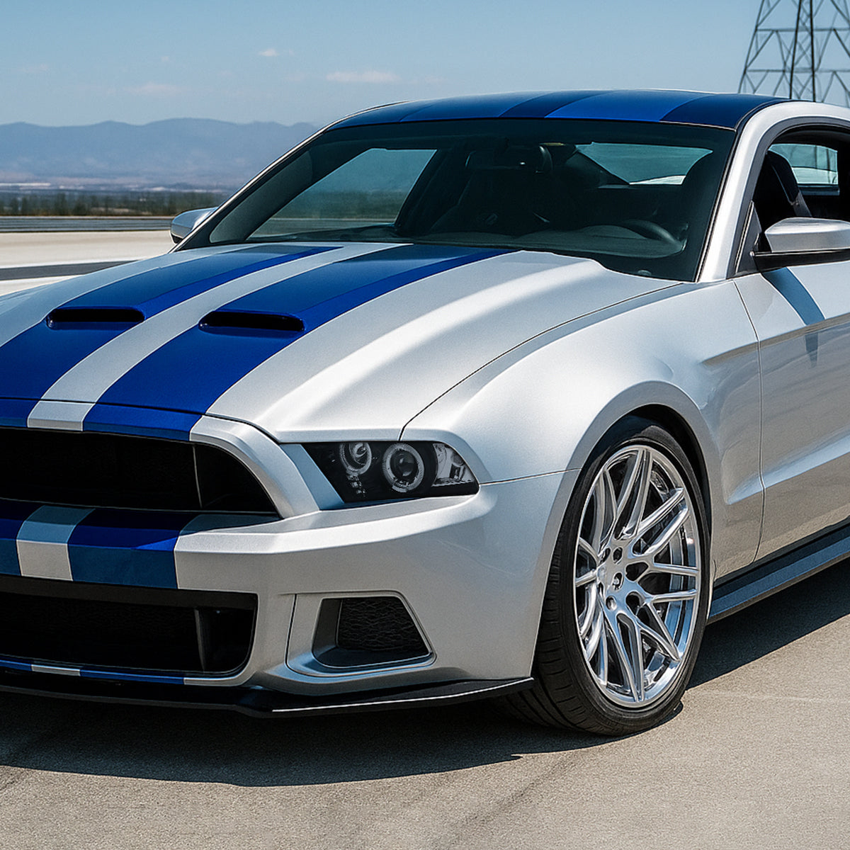 2010-2014 Ford Mustang Dual Halo Projector Headlights (Glossy Black Housing/Smoked Lens)