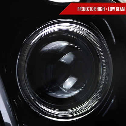 2010-2014 Ford Mustang LED Bar Projector Headlights w/ Sequential Turn Signals (Glossy Black Housing/Smoked Lens)