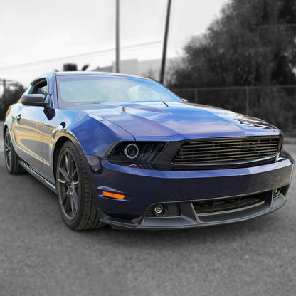2010-2014 Ford Mustang LED Bar Projector Headlights w/ Sequential Turn Signals (Glossy Black Housing/Smoked Lens)