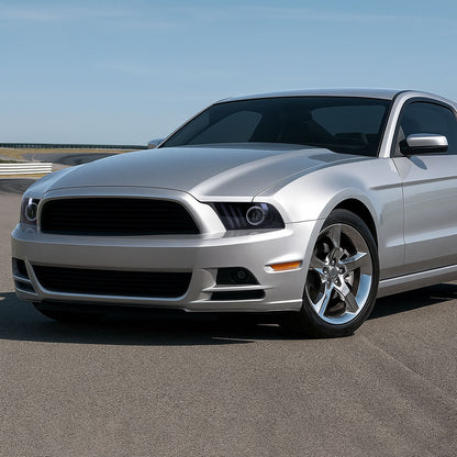 2010-2014 Ford Mustang LED Bar Projector Headlights w/ Sequential Turn Signals (Glossy Black Housing/Smoked Lens)