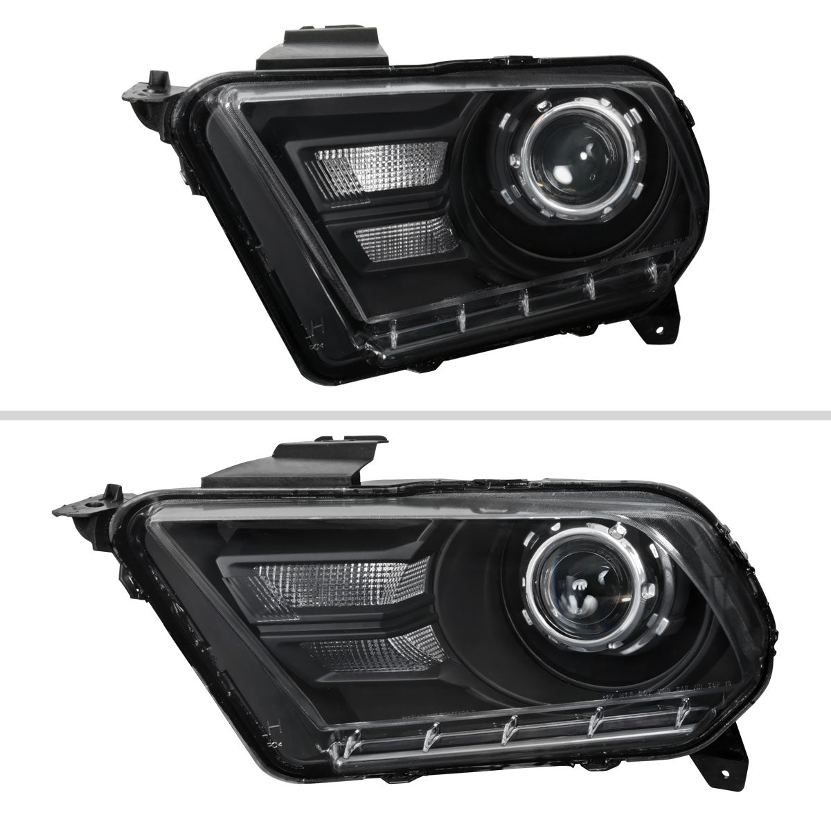 2010-2014 Ford Mustang Retrofit Style Projector Headlights (Matte Black Housing/Clear Lens)
