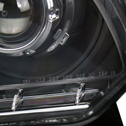 2010-2014 Ford Mustang Retrofit Style Projector Headlights (Matte Black Housing/Clear Lens)