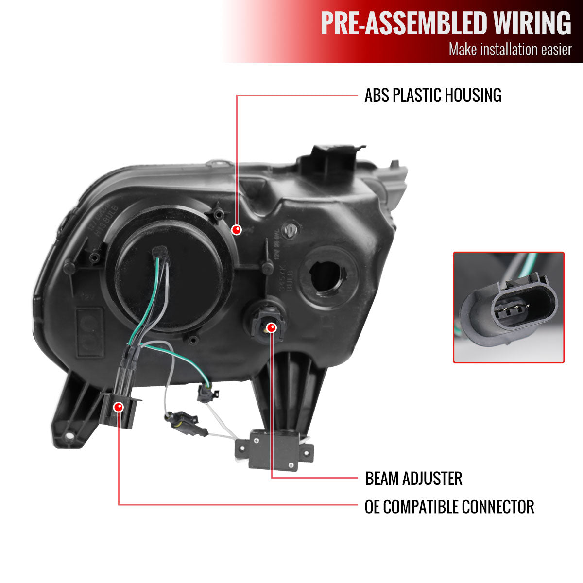 2010-2014 Ford Mustang Retrofit Style Projector Headlights (Matte Black Housing/Clear Lens)