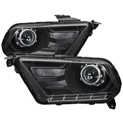 2010-2014 Ford Mustang Retrofit Style Projector Headlights (Matte Black Housing/Clear Lens)